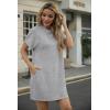 image:imageGRECERELLE Womens Casual TShirt Dress with Pockets Short Sleeve Shift Dresses WrinkleResistant Above Knee LengthHeather Grey