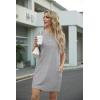 image:imageGRECERELLE Womens Casual TShirt Dress with Pockets Short Sleeve Shift Dresses WrinkleResistant Above Knee LengthHeather Grey