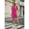 image:imageGRECERELLE Womens Casual TShirt Dress with Pockets Short Sleeve Shift Dresses WrinkleResistant Above Knee LengthHot Pink