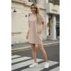image:imageGRECERELLE Womens Casual TShirt Dress with Pockets Short Sleeve Shift Dresses WrinkleResistant Above Knee LengthKhaki