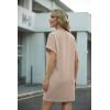 image:imageGRECERELLE Womens Casual TShirt Dress with Pockets Short Sleeve Shift Dresses WrinkleResistant Above Knee LengthKhaki