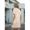 image:imageGRECERELLE Womens Casual TShirt Dress with Pockets Short Sleeve Shift Dresses WrinkleResistant Above Knee LengthLight Apricot