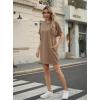 image:imageGRECERELLE Womens Casual TShirt Dress with Pockets Short Sleeve Shift Dresses WrinkleResistant Above Knee LengthLight Coffee