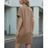 image:imageGRECERELLE Womens Casual TShirt Dress with Pockets Short Sleeve Shift Dresses WrinkleResistant Above Knee LengthLight Coffee