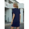 image:imageGRECERELLE Womens Casual TShirt Dress with Pockets Short Sleeve Shift Dresses WrinkleResistant Above Knee LengthNavy Blue