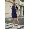 image:imageGRECERELLE Womens Casual TShirt Dress with Pockets Short Sleeve Shift Dresses WrinkleResistant Above Knee LengthNavy Blue