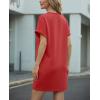 image:imageGRECERELLE Womens Casual TShirt Dress with Pockets Short Sleeve Shift Dresses WrinkleResistant Above Knee LengthRed