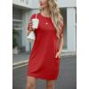 image:imageGRECERELLE Womens Casual TShirt Dress with Pockets Short Sleeve Shift Dresses WrinkleResistant Above Knee LengthRed