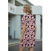 image:imageGRECERELLE Womens Casual TShirt Dress with Pockets Short Sleeve Shift Dresses WrinkleResistant Above Knee LengthRed Striped Bow