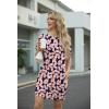 image:imageGRECERELLE Womens Casual TShirt Dress with Pockets Short Sleeve Shift Dresses WrinkleResistant Above Knee LengthRed Striped Bow