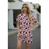 image:imageGRECERELLE Womens Casual TShirt Dress with Pockets Short Sleeve Shift Dresses WrinkleResistant Above Knee LengthRed Striped Bow