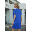 image:imageGRECERELLE Womens Casual TShirt Dress with Pockets Short Sleeve Shift Dresses WrinkleResistant Above Knee LengthRoyal Blue