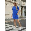 image:imageGRECERELLE Womens Casual TShirt Dress with Pockets Short Sleeve Shift Dresses WrinkleResistant Above Knee LengthRoyal Blue