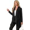 image:imageGRECERELLE Womens Lightweight Cardigan Open Front Draped Long Sleeve Casual Asymmetric Hem Cardigans with PocketsAblack