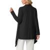 image:imageGRECERELLE Womens Lightweight Cardigan Open Front Draped Long Sleeve Casual Asymmetric Hem Cardigans with PocketsAblack
