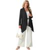 image:imageGRECERELLE Womens Lightweight Cardigan Open Front Draped Long Sleeve Casual Asymmetric Hem Cardigans with PocketsAblack