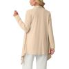 image:imageGRECERELLE Womens Lightweight Cardigan Open Front Draped Long Sleeve Casual Asymmetric Hem Cardigans with PocketsApricot