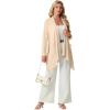image:imageGRECERELLE Womens Lightweight Cardigan Open Front Draped Long Sleeve Casual Asymmetric Hem Cardigans with PocketsApricot