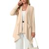 image:imageGRECERELLE Womens Lightweight Cardigan Open Front Draped Long Sleeve Casual Asymmetric Hem Cardigans with PocketsApricot