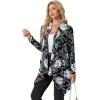 image:imageGRECERELLE Womens Lightweight Cardigan Open Front Draped Long Sleeve Casual Asymmetric Hem Cardigans with PocketsBlack White Lily
