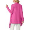 image:imageGRECERELLE Womens Lightweight Cardigan Open Front Draped Long Sleeve Casual Asymmetric Hem Cardigans with PocketsHot Pink