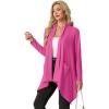 image:imageGRECERELLE Womens Lightweight Cardigan Open Front Draped Long Sleeve Casual Asymmetric Hem Cardigans with PocketsHot Pink