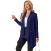 image:imageGRECERELLE Womens Lightweight Cardigan Open Front Draped Long Sleeve Casual Asymmetric Hem Cardigans with PocketsNavy Blue