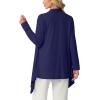 image:imageGRECERELLE Womens Lightweight Cardigan Open Front Draped Long Sleeve Casual Asymmetric Hem Cardigans with PocketsNavy Blue