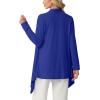 image:imageGRECERELLE Womens Lightweight Cardigan Open Front Draped Long Sleeve Casual Asymmetric Hem Cardigans with PocketsRoyal Blue