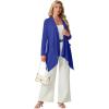 image:imageGRECERELLE Womens Lightweight Cardigan Open Front Draped Long Sleeve Casual Asymmetric Hem Cardigans with PocketsRoyal Blue