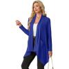 image:imageGRECERELLE Womens Lightweight Cardigan Open Front Draped Long Sleeve Casual Asymmetric Hem Cardigans with PocketsRoyal Blue