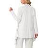 image:imageGRECERELLE Womens Lightweight Cardigan Open Front Draped Long Sleeve Casual Asymmetric Hem Cardigans with PocketsWhite