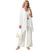 image:imageGRECERELLE Womens Lightweight Cardigan Open Front Draped Long Sleeve Casual Asymmetric Hem Cardigans with PocketsWhite