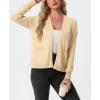 image:imageGRECERELLE Womens Lightweight Knit Cardigan Long Sleeve Open Front VNeck Casual Basic Sweater with PocketsButter Yellow