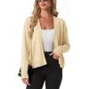 image:imageGRECERELLE Womens Lightweight Knit Cardigan Long Sleeve Open Front VNeck Casual Basic Sweater with PocketsButter Yellow
