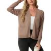 image:imageGRECERELLE Womens Lightweight Knit Cardigan Long Sleeve Open Front VNeck Casual Basic Sweater with PocketsCamel