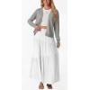 image:imageGRECERELLE Womens Lightweight Knit Cardigan Long Sleeve Open Front VNeck Casual Basic Sweater with PocketsLight Gray