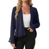 image:imageGRECERELLE Womens Lightweight Knit Cardigan Long Sleeve Open Front VNeck Casual Basic Sweater with PocketsNavy Blue