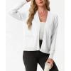 image:imageGRECERELLE Womens Lightweight Knit Cardigan Long Sleeve Open Front VNeck Casual Basic Sweater with PocketsWhite