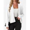 image:imageGRECERELLE Womens Lightweight Knit Cardigan Long Sleeve Open Front VNeck Casual Basic Sweater with PocketsWhite