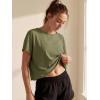 image:imageGRECERELLE Womens Open Back Workout Tops Backless Athletic Shirts Casual Crop Running Tee Y2k YogaArmy Green