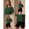 image:imageGRECERELLE Womens Open Back Workout Tops Backless Athletic Shirts Casual Crop Running Tee Y2k YogaDark Green