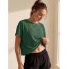 image:imageGRECERELLE Womens Open Back Workout Tops Backless Athletic Shirts Casual Crop Running Tee Y2k YogaDark Green