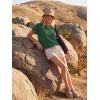 image:imageGRECERELLE Womens Open Back Workout Tops Backless Athletic Shirts Casual Crop Running Tee Y2k YogaDark Green