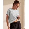 image:imageGRECERELLE Womens Open Back Workout Tops Backless Athletic Shirts Casual Crop Running Tee Y2k YogaLight Grey