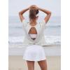image:imageGRECERELLE Womens Open Back Workout Tops Backless Athletic Shirts Casual Crop Running Tee Y2k YogaLight Grey