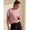 image:imageGRECERELLE Womens Open Back Workout Tops Backless Athletic Shirts Casual Crop Running Tee Y2k YogaMauve