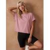 image:imageGRECERELLE Womens Open Back Workout Tops Backless Athletic Shirts Casual Crop Running Tee Y2k YogaMauve