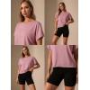image:imageGRECERELLE Womens Open Back Workout Tops Backless Athletic Shirts Casual Crop Running Tee Y2k YogaMauve