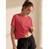 image:imageGRECERELLE Womens Open Back Workout Tops Backless Athletic Shirts Casual Crop Running Tee Y2k YogaRed